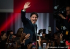 Prime minister Justin Trudeau at his 2019 Election Night event with the liberal supporters at the Palais des Congres, in Montreal, Quebec, Canada, on Monday October 21, 2019.